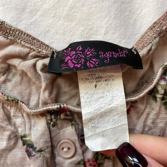 Vintage Floral Peasant Top Size large - Picture 2 of 5